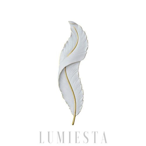 Lombok - Lampa ścienna Pióro biała/złota 24–91 cm