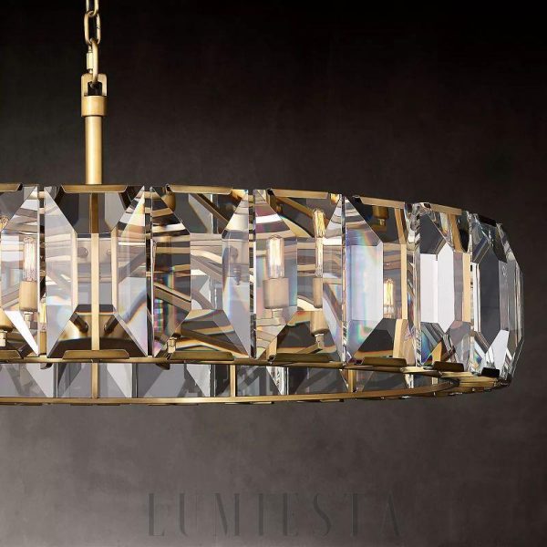Lampa wisząca Harson okrągła z kryształami 149cm elegancja