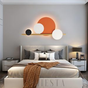 Lampa ścienna Sunset pomarańczowa - widok od dołu na okrągły korpus