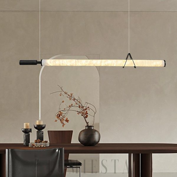 Lampa wisząca Organic Alabaster w kształcie liniowym 120cm
