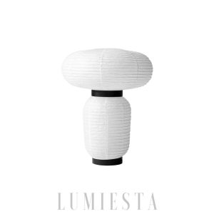 Formakami - Lampka stołowa azjatycka, biało-czarna 38 cm