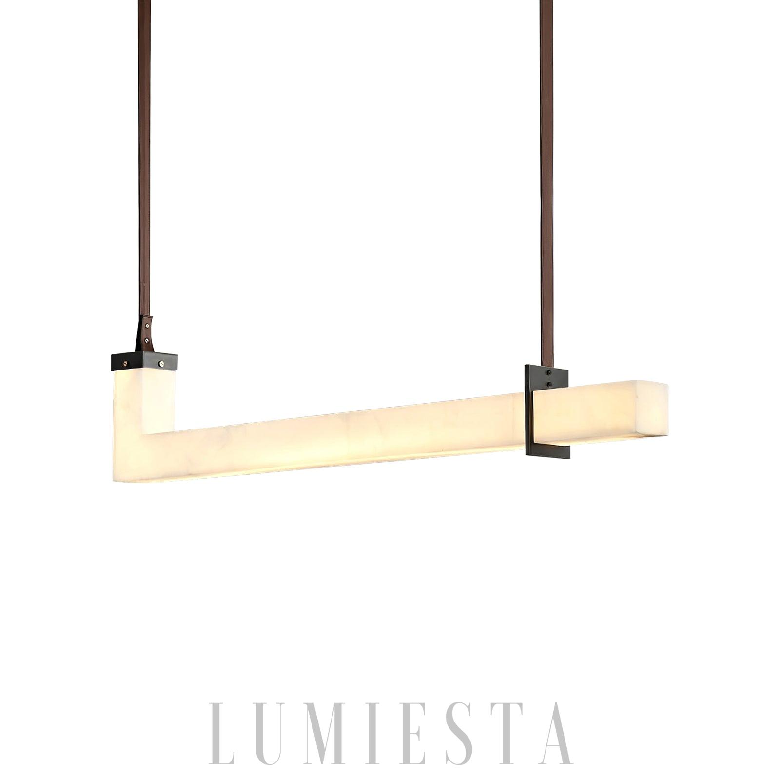 Axis - lampa wisząca alabastrowa linearna biała