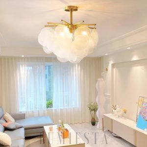 Lampa wisząca Nimbus w stylu luksusowym z mosiądzu i szkła