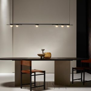 Lampa wisząca Modulo w złotym kolorze z 6 lub 11 głowami