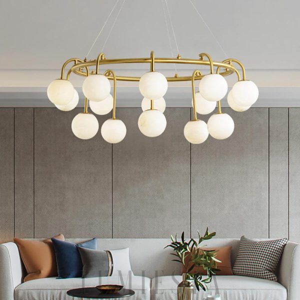 Alabastron - nowoczesna lampa w pierścieniu z alabastru