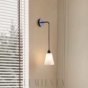 wm_15107484580122387107.jpg Mykonos - Lampa ścienna stożkowa Alabaster biało-złota