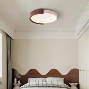 Okrągła lampa sufitowa Halo travertynowa 56 cm LED