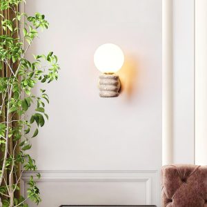 Lampa ścienna Romus Travertine – beżowa, minimalistyczna