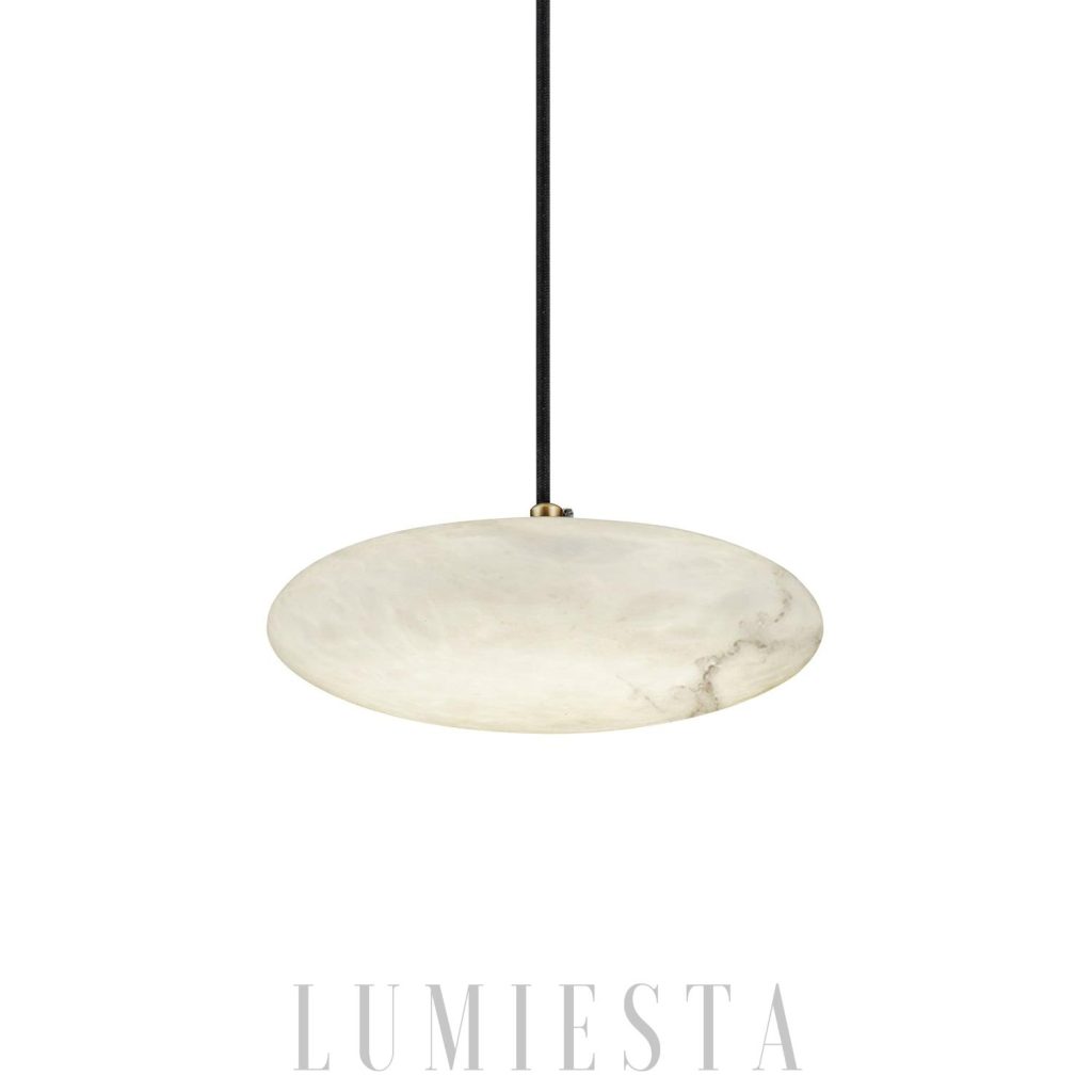 Lampa wisząca alabastrowa okrągła Tongotdi - widok od przodu