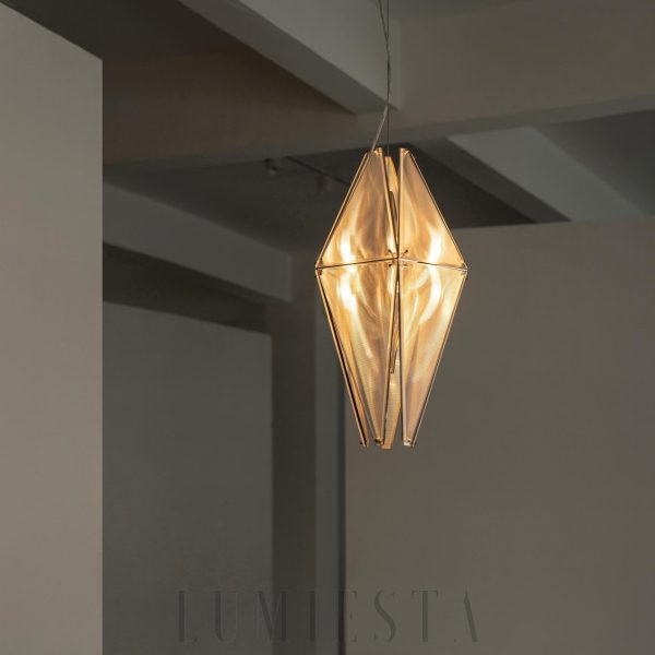 Lampa wisząca Fragment 08 z chromowanej stali nierdzewnej - detal połączeń i ramion