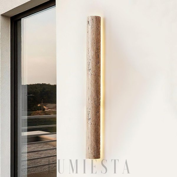 Luksusowy długi kinkiet trawertynowy beżowy Rozmiar 120cm