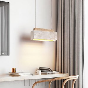 Lim Prostokątna lampa wisząca z trawertynu 23cm beżowa ciepła