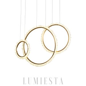 Ealing - Złoty żyrandol kryształowy okrągły Ø 40/60/80 cm