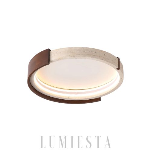 Okrągła lampa sufitowa Halo travertynowa 56 cm LED