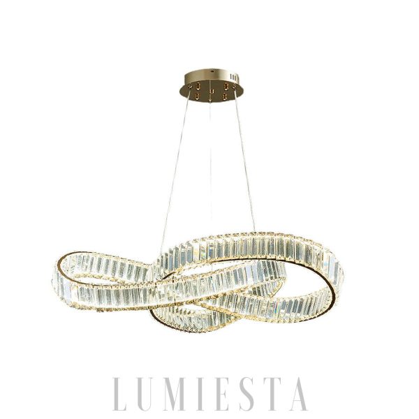 Luminosa - lampa wisząca okrągła ze złotymi kryształami