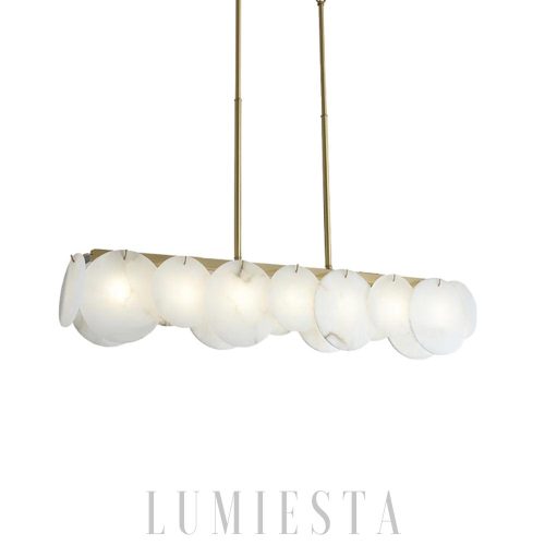 Brompton - Alabastrowa lampa wisząca, mosiężne wykończenie