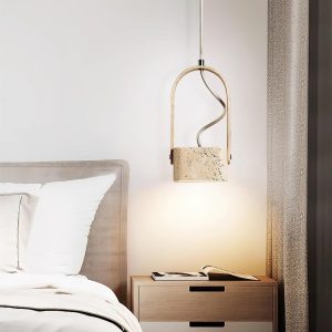 wm_15644089553013581407.jpg Łukowa elegancka lampa wisząca trawertyn 12cm x 20cm beżowy