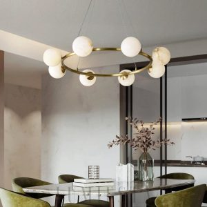 Helixa - lampa wisząca w stylu nowoczesnym z alabastrem