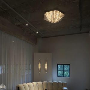 Lampa sufitowa Fragment 40 cm chrom/przezroczysta nowoczesna