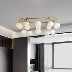 Alabastron - nowoczesna lampa w pierścieniu z alabastru