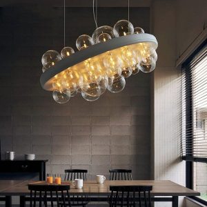 Gienah - Lampa sufitowa 46 kul, 60 cm – biała/przezroczysta