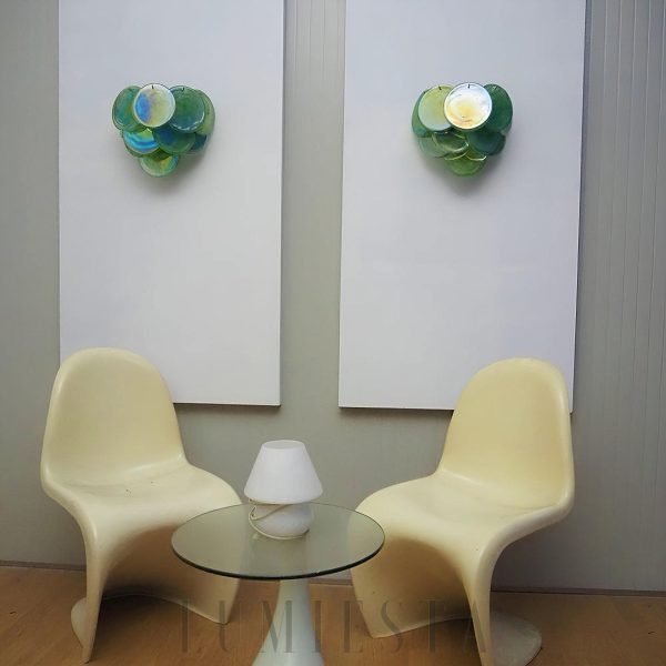 wm_16062634682970800401.jpg Murano Green - Zielona lampa ścienna z szklanymi dyskami