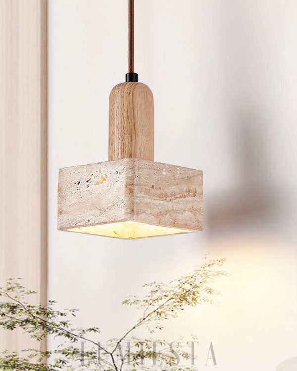 Lampa wisząca Travertine Talla w stylu rustykalnym 20cm