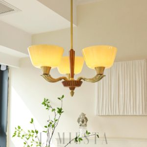 Nowoczesny żyrandol Ascher w stylu klasycznym Biały Beżowy