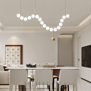 Noria - Lampa wisząca LED w kształcie naszyjnika z kulami szklanymi