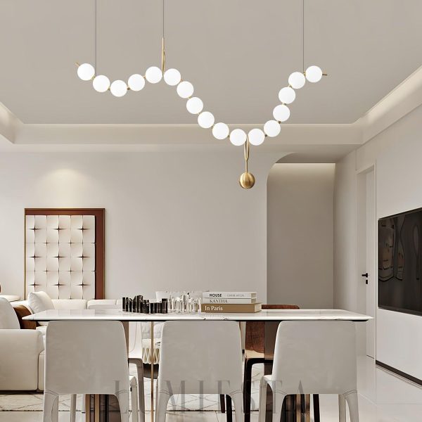 Noria - Lampa wisząca LED w kształcie naszyjnika z kulami szklanymi