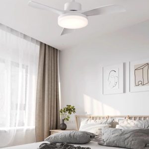 Biały sufitowy wentylator z oświetleniem Nordic 3 5 łopatek