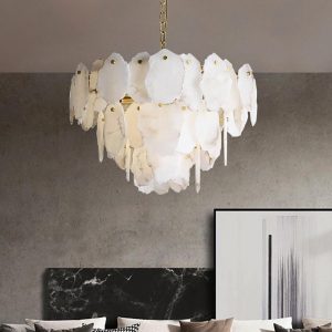 Cadogan - Luksusowy alabastrowy żyrandol, mosiądz 80 cm