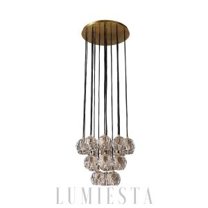 Lampa wisząca kryształowa okrągła w stylu minimalistycznym