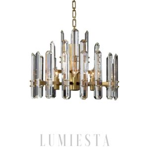  Primrose - Lampa wisząca okrągła 62 cm z mosiądzu i szkła