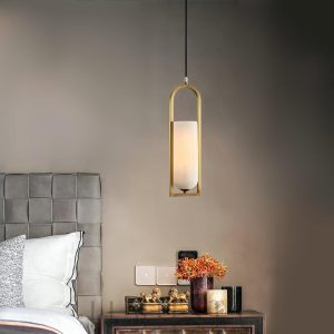 Melange - Lampa wisząca Alabaster w mosiężnej oprawie 13cm