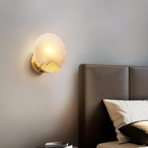 wm_16444808030999878856.jpg Everest - Mosiężna lampa ścienna, klosz alabastrowy 20/26cm