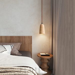 Beżowa lampa wisząca Travertine — ciepłe światło