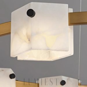 Trinidad - lampa wisząca w kształcie diamentu z alabastru