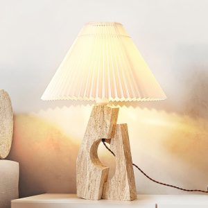 Mirage - Nowoczesna lampa stołowa z trawertynu 43 cm