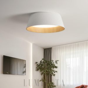 Eden - Sufitowa z żebrowanym kloszem — czarna lub biała