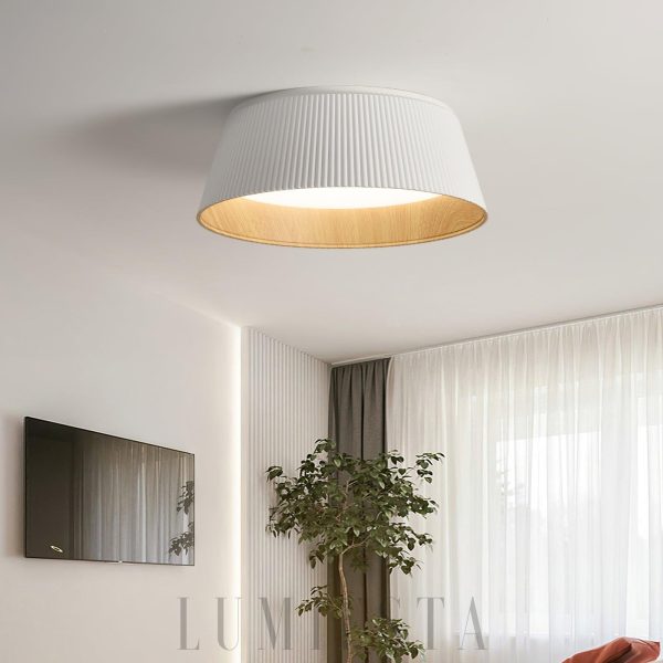 Eden - Sufitowa z żebrowanym kloszem — czarna lub biała