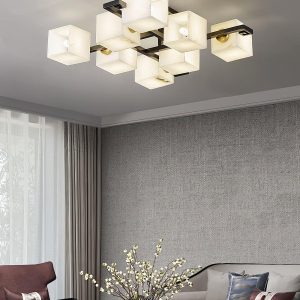 Vega - Lampa sufitowa Alabaster - kubistyczna czarno-biała