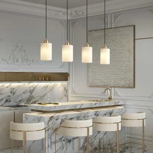 Nevis - Elegancka biała cylindryczna lampa z alabastru