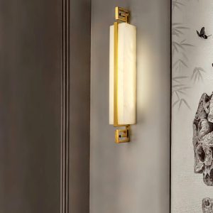 wm_16747482937087427492.jpg Kyzylkum - Nowoczesna lampa ścienna alabastrowa, miedziana