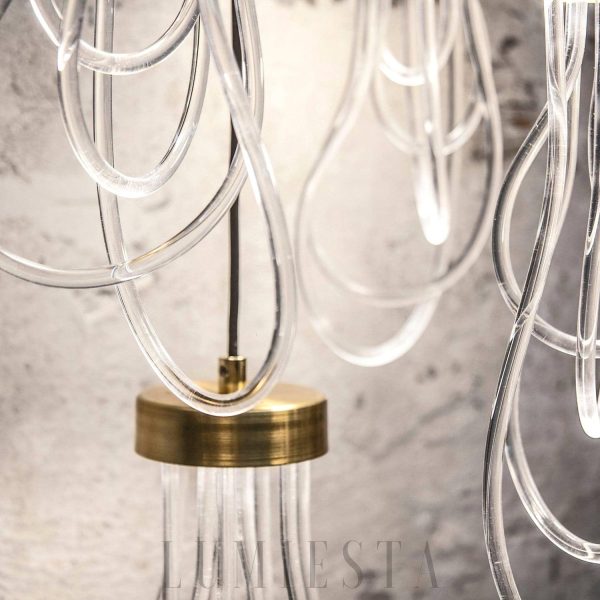 Nowoczesna złota lampa wisząca Ośmiornica 15×40 cm