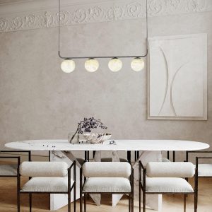 Lampa wisząca Tribeca z alabastrowymi kulami 80cm i 100cm