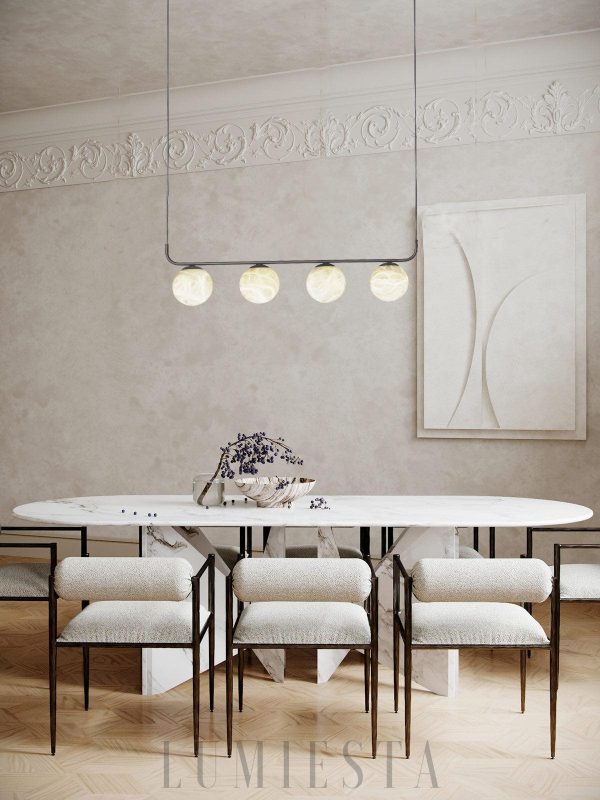 Lampa wisząca Tribeca z alabastrowymi kulami 80cm i 100cm