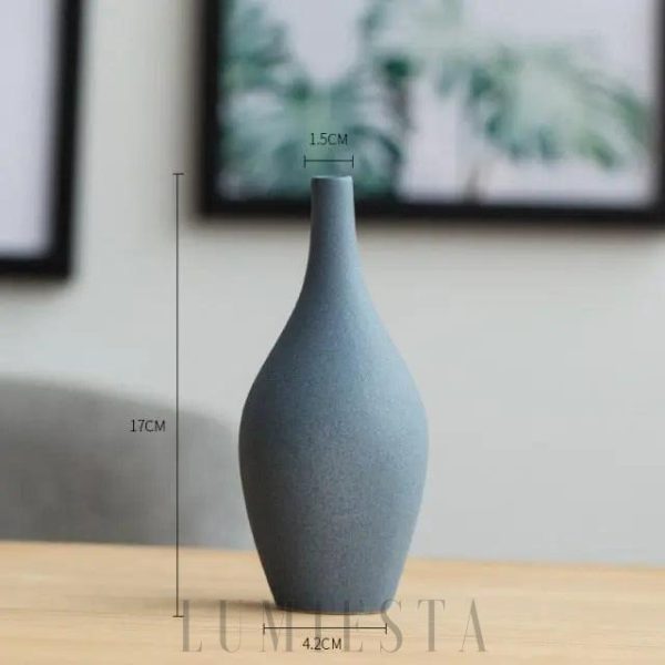 Nowoczesny ceramiczny wazon butelkowy - szary/czarny