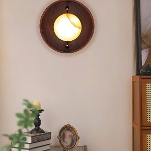Lampa ścienna Alabaster Odis okrągła styl industrialny