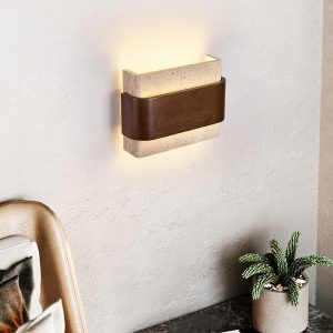 Terra Lumen - Lampa Ścienna Beżowy Orzechowy 22cm